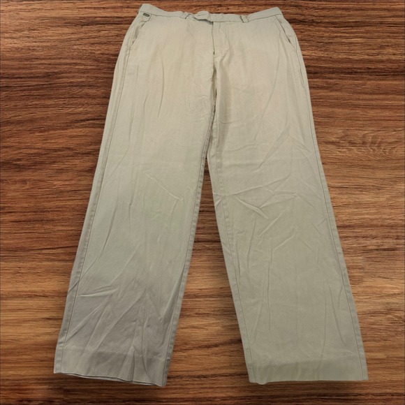 Tommy Bahama 90% Silk Blend Dress Pants Mens 35x32 Beige Casual Chino Trousers - Picture 1 of 5